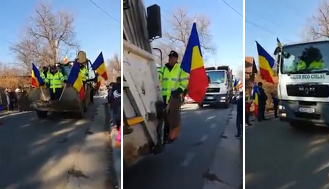 A kukásautókat is felvonultatták a centenáriumi parádén egy román faluban