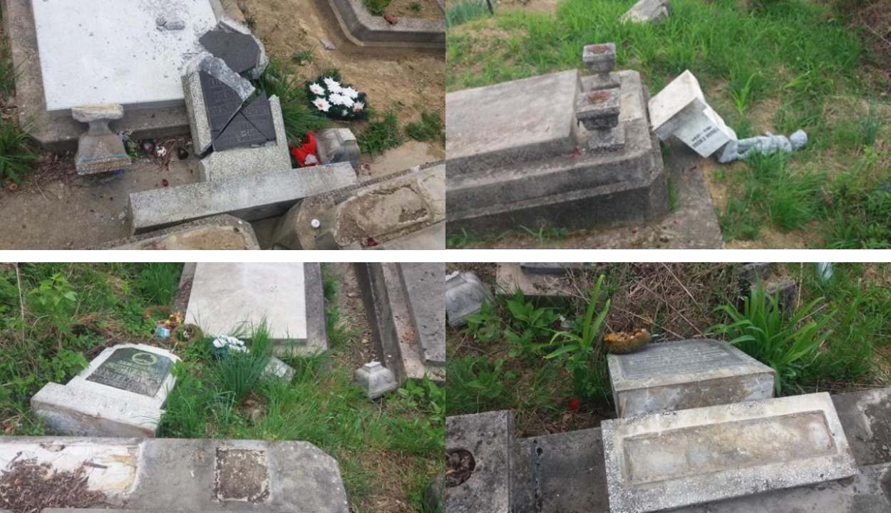 18 sírt gyaláztak meg a zilahi református temetőben