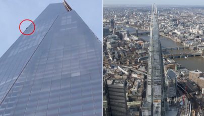 Egy szabadmászó kapaszkodott fel London legmagasabb épületére