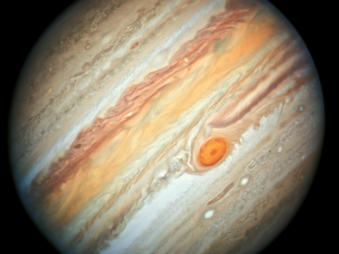 Különleges felvételt küldött a Jupiter Nagy Vörös Foltjáról a Hubble