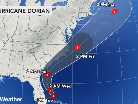 Megúszhatja Florida: a Dorian hurrikán várhatóan csak a félszigettől távol halad el