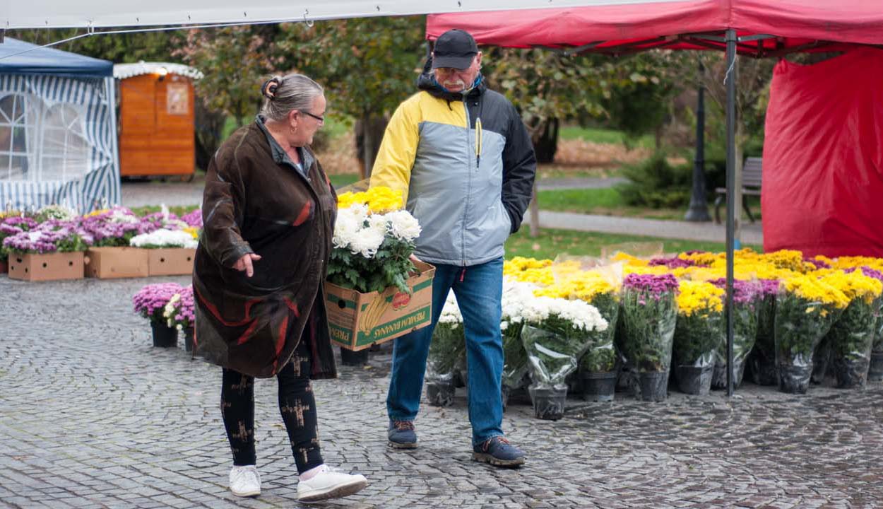 Halottak napi virágvásárt tartanak Szentgyörgy főtéren