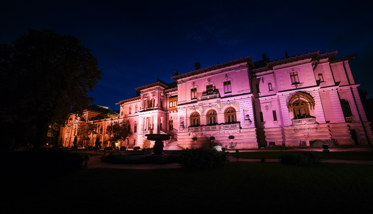 Rózsaszín megvilágítást kapott a Cotroceni-palota a mellrák elleni küzdelem világnapja alkalmából