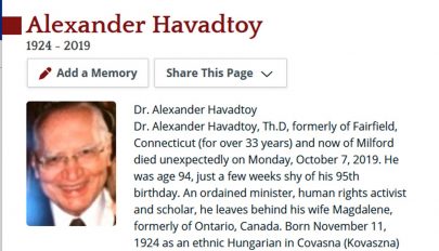 In memoriam dr. Havadtőy Sándor