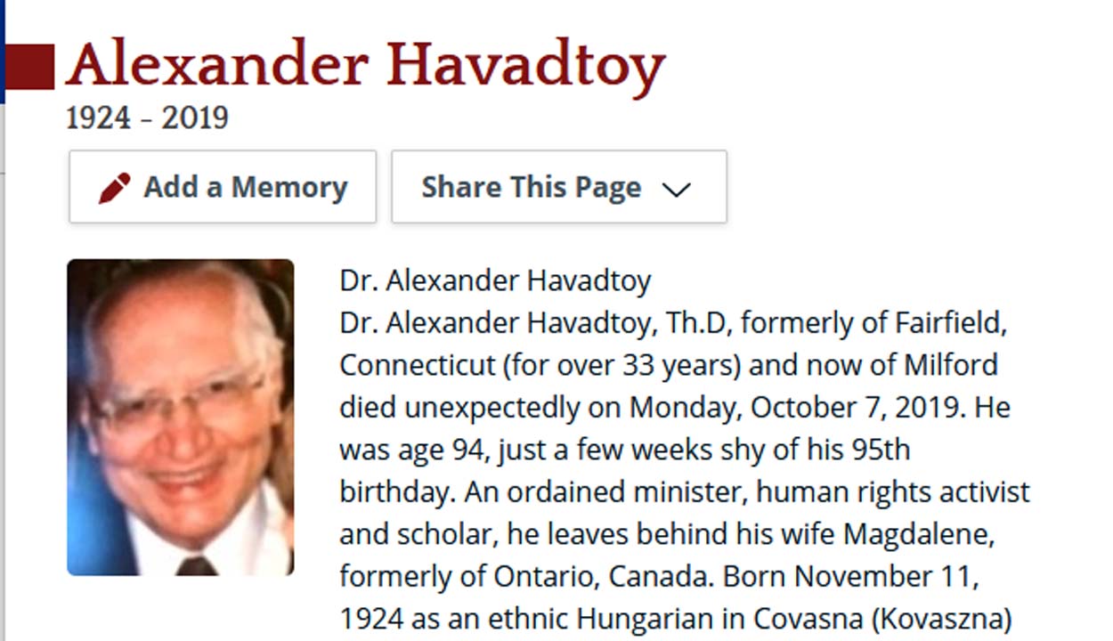 In memoriam dr. Havadtőy Sándor