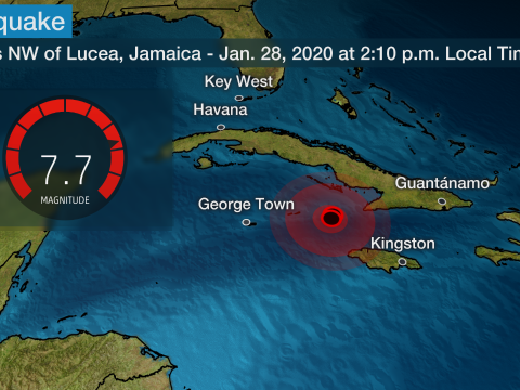 Erős földrengés volt Jamaica partjainál