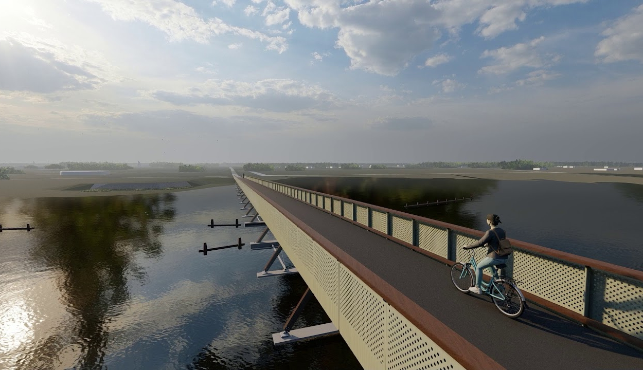 Megkezdődött Európa leghosszabb kerékpáros hídjának építése