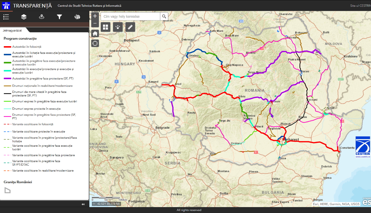 Interaktív térkép készült a romániai útépítési projektekről