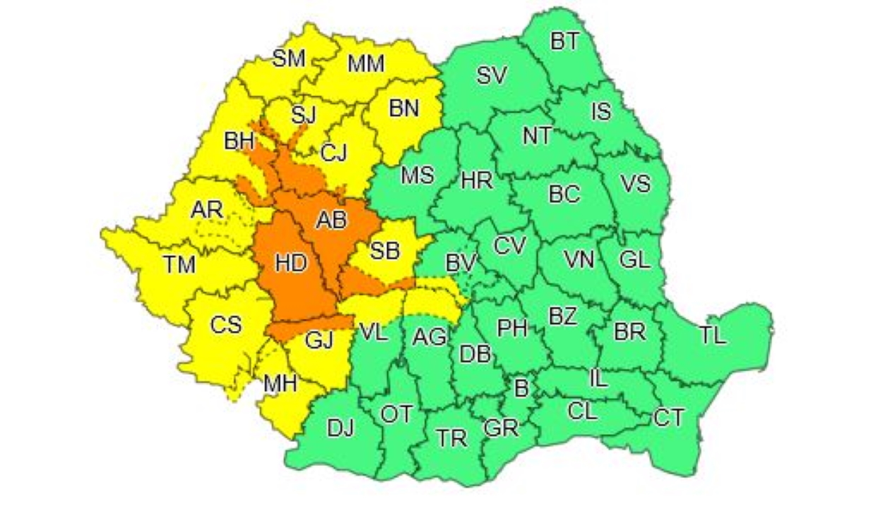 Másodfokú esőriasztás 7 megyében, elsőfokú riasztás 15 megyében