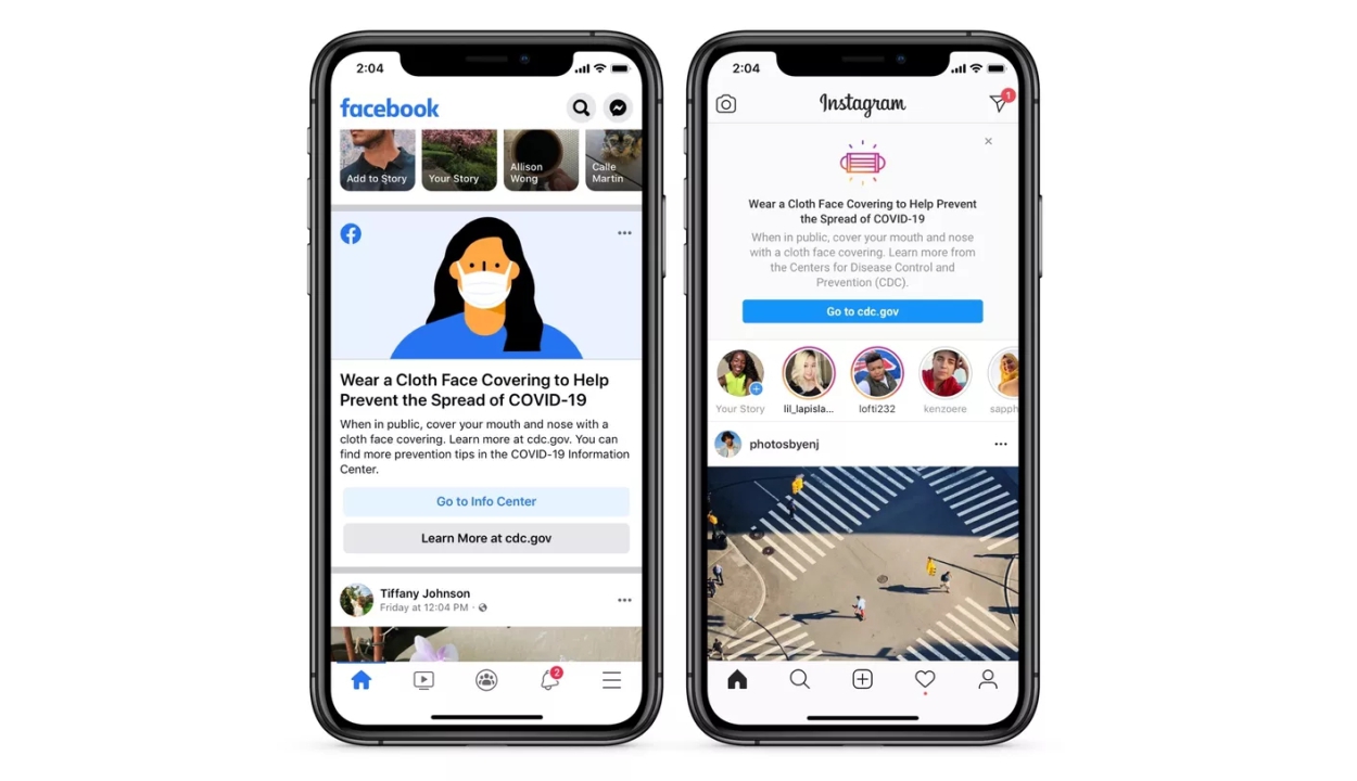 A Facebook és az Instagram is a helyes maszkviselés fontosságára figyelmeztet