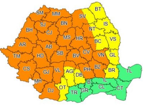 Első- és másodfokú, légköri instabilitásra vonatkozó riasztást adtak ki az ország nagy részére