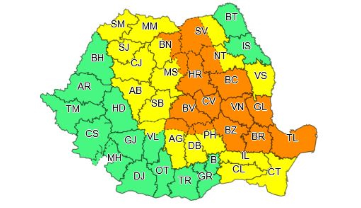 Másodfokú esőriasztás 16 megyében, elsőfokú riasztás 18 megyében