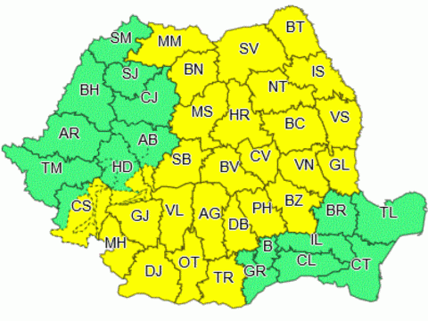 Elsőfokú viharriasztás kedd délutánig az ország 27 megyéjében