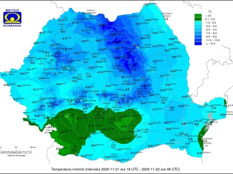 Mínusz tíz Celsius-fok alá süllyedt a hőmérséklet vasárnap hajnalban Csíkszeredában