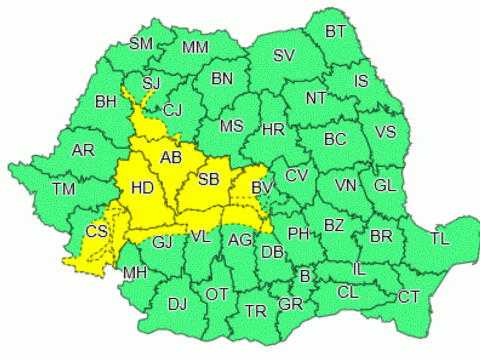 Havazásra vonatkozó sárga riasztást adta ki az ország 11 megyéjére