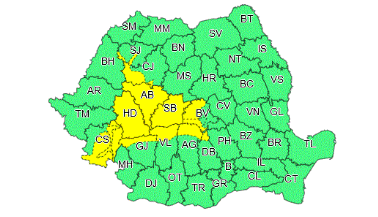 Havazásra vonatkozó sárga riasztást adta ki az ország 11 megyéjére