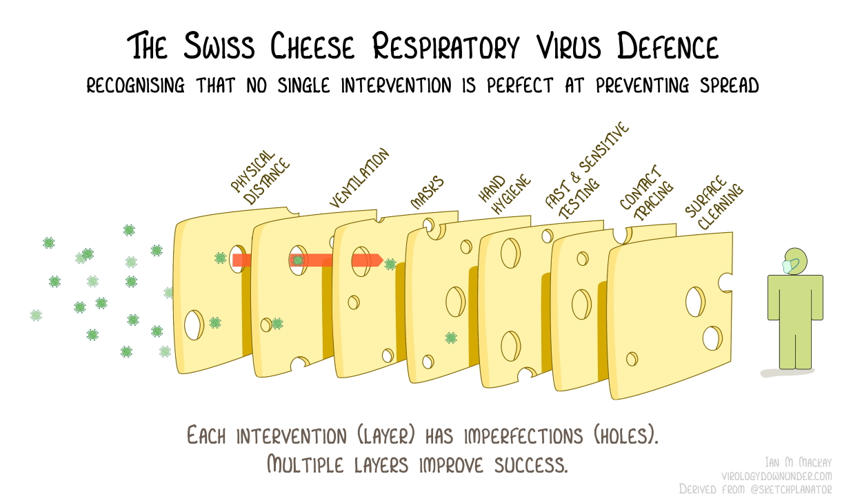 A svájcisajt-modell mutatja, hogyan védekezhetünk hatékonyan a vírus ellen