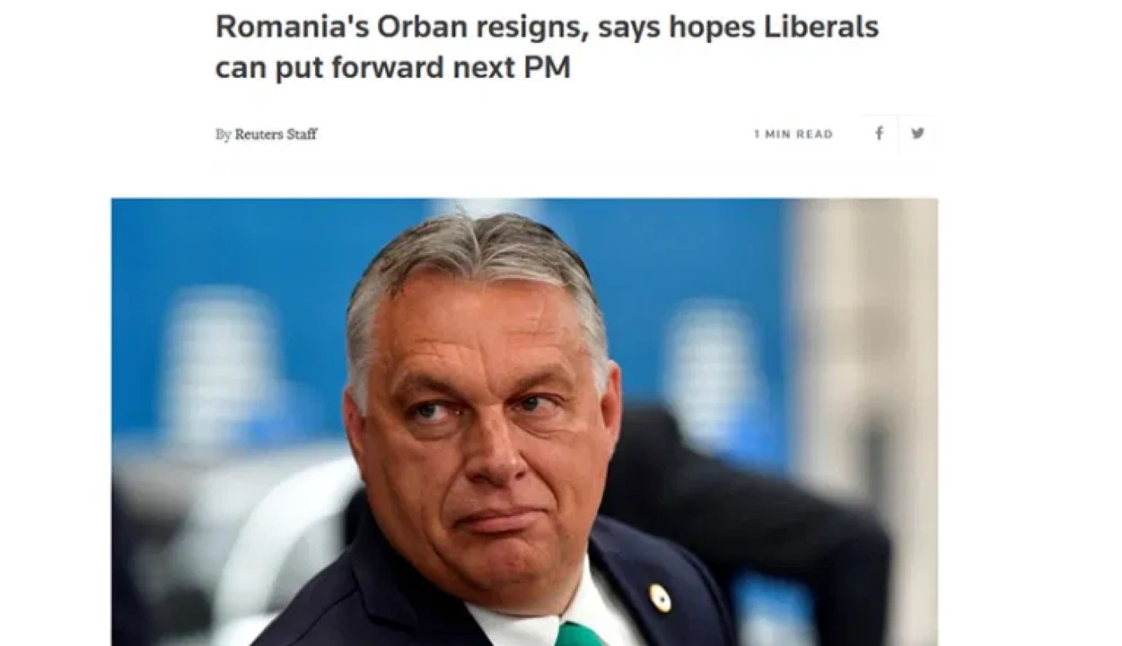 Orbán Viktor fotójával illusztrálta Ludovic Orban lemondását a Reuters