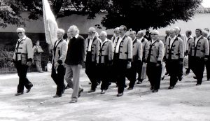 Felvonulás a zágoni kórustalálkozó alkalmából 1983-ban Fotó: Botos Ferenc