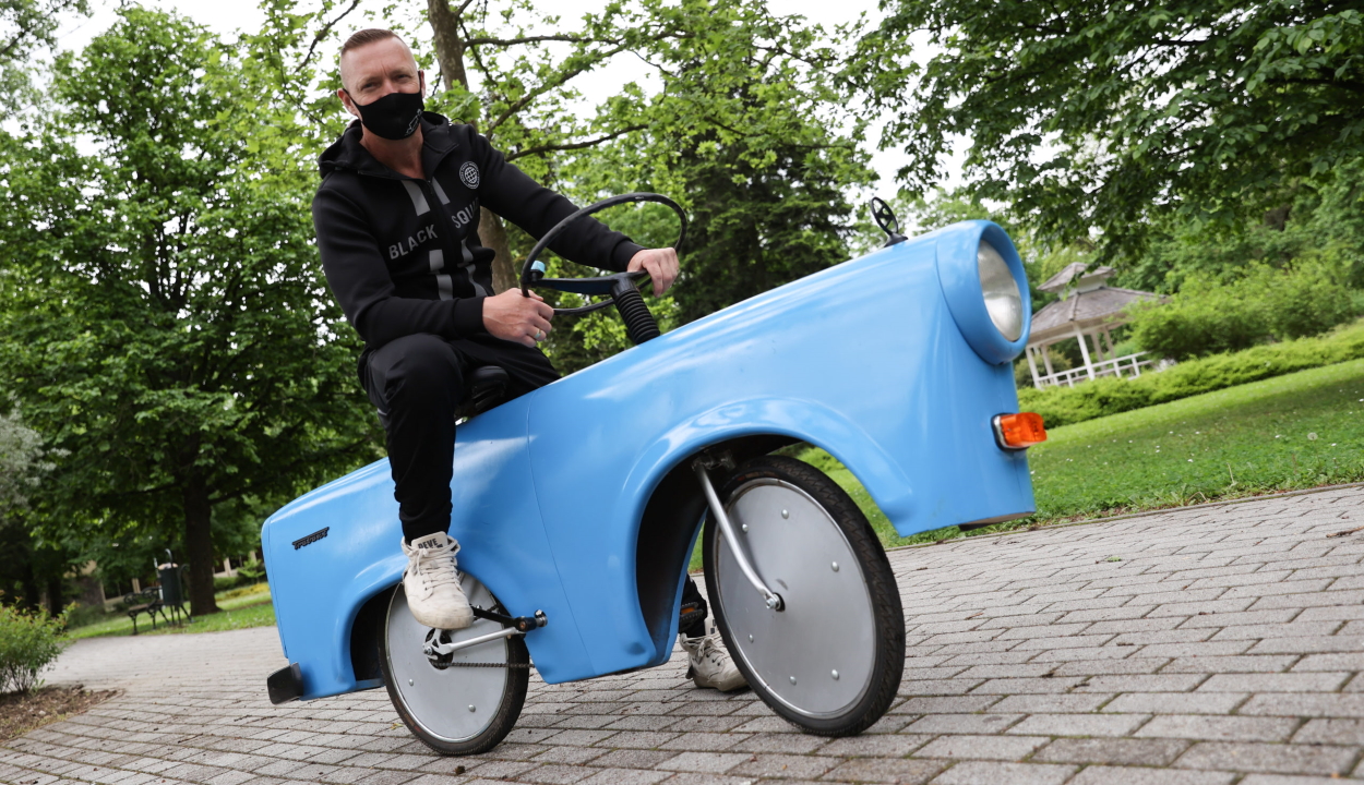 Trabant-biciklit készített egy magyar ezermester