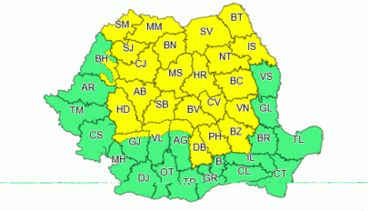 Viharos időjárás várható szerda estig több erdélyi megyében