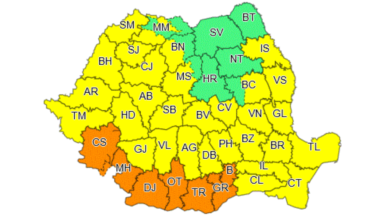 Tíz megyében narancssárga, tizenhat megyében sárga jelzésű viharriadó van érvényben