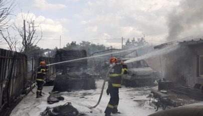 Tűz ütött ki egy gázpalackokat töltő cégnél, két súlyos sérült van