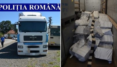 A román rendőrök 80 ezer csomag cigarettát találtak egy elhagyott magyar kamionban