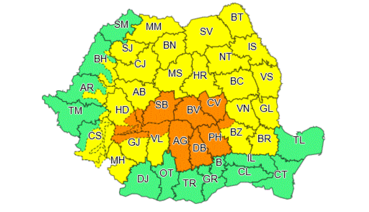Másodfokú esőriadó van érvényben hétfőig több erdélyi megyében