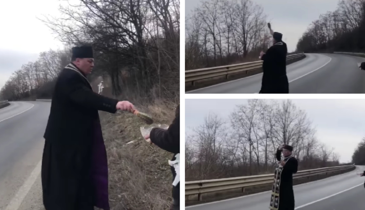 Megszentelt egy halálkanyart egy Bákó megyei pap