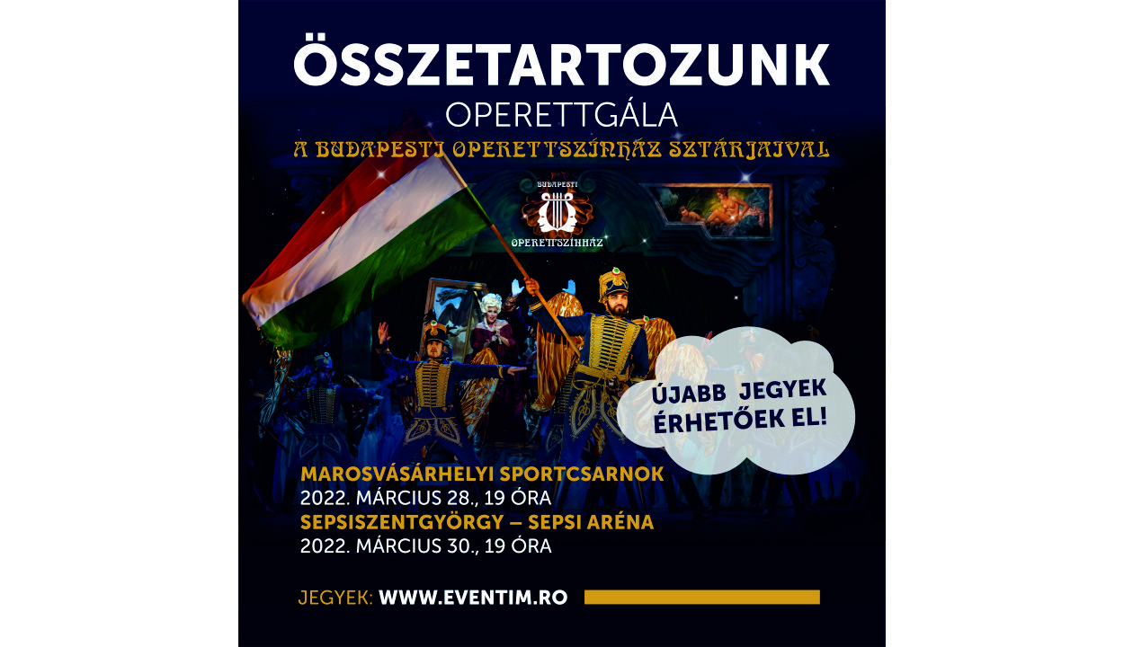 Újabb jegyek válnak elérhetővé a Budapesti Operettszínház Összetartozunk című gálájára