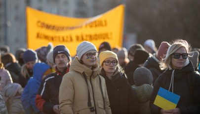 Több százan tüntettek Bukarestben az ukrajnai háború ellen