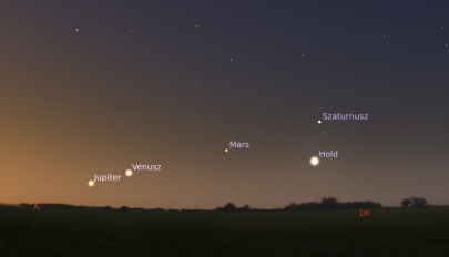 Látványos égi jelenség: négy bolygó és a Hold együttállása figyelhető meg a tavaszi égbolton