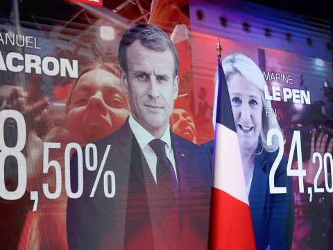 Francia elnökválasztás: Ismét Macron és Le Pen néz szembe egymással a második fordulóban