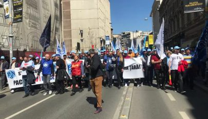 Az energetikai és élelmiszerbiztonságért tüntettek a szakszervezetek Bukarestben