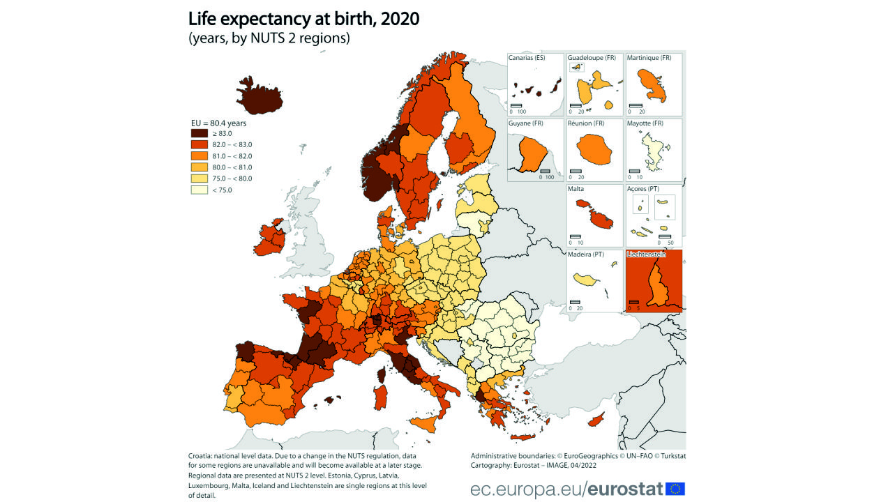 Eurostat: kismértékben csökkent a várható élettartam az EU-ban