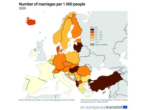 Az uniós országok közül Magyarországon kötötték a legtöbb házasságot 2020-ban