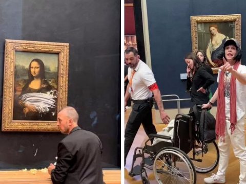 Egy magát nőnek álcázó férfi tortával dobta meg a Mona Lisát