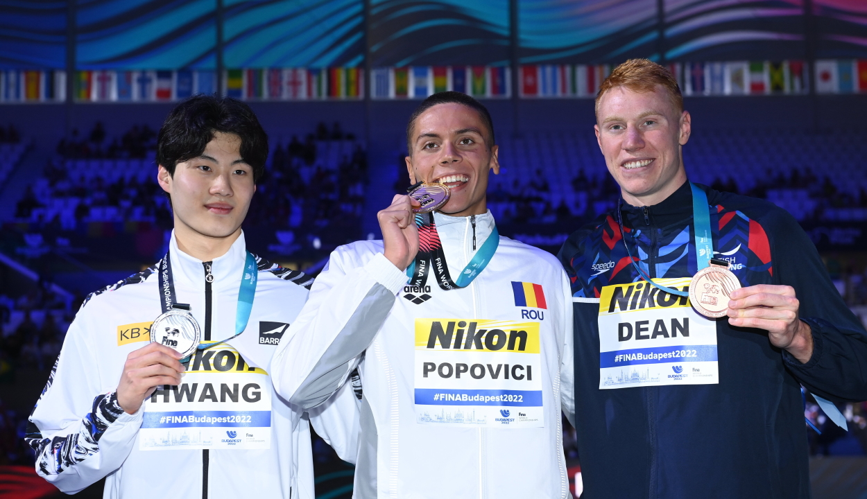 Vizes vb: Popovici megszerezte a román úszósport első világbajnoki aranyérmét