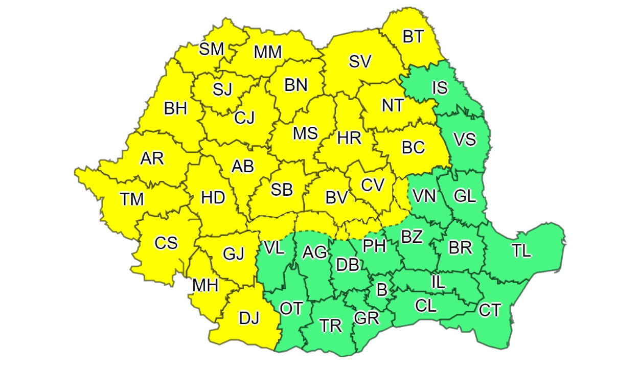 Záporokra, zivatarokra figyelmeztetnek 29 megyében