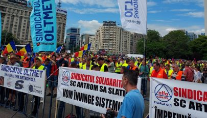 Egy uniós szankciók által ellehetetlenített orosz cég alkalmazottai tüntettek Bukarestben