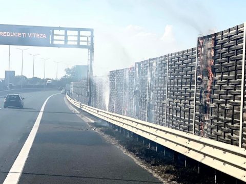 Az autópályáig terjedt a tarlótűz Arad mellett