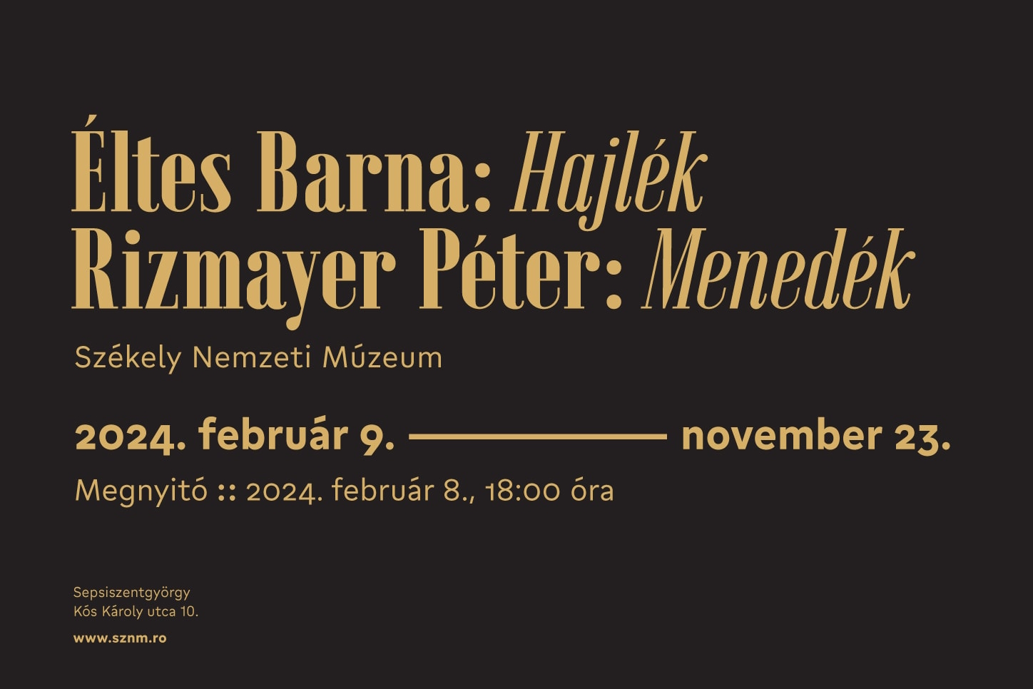 Éltes Barna és Rizmayer Péter kiállításai a Székely Nemzeti Múzeumban