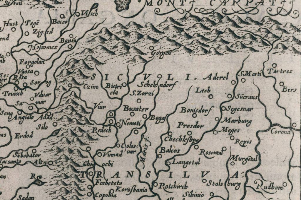 Székelyföld Claudio Tolomeo 1599-es térképén. FOTÓ: DAVID RUMSEY HISTORICAL MAP COLLECTION
