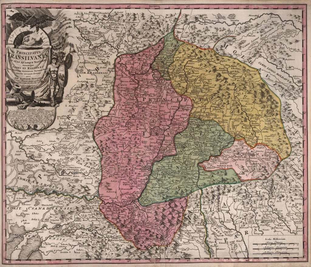 Székelyföld Johann Baptist Homann 1720-as Erdély-térképén. FOTÓ: DAVID RUMSEY HISTORICAL MAP COLLECTION