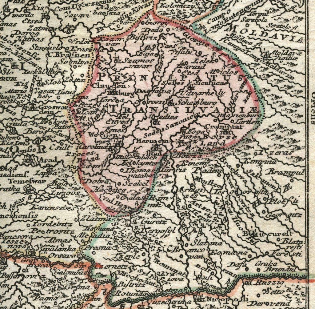 Székelyföld Tobias Conrad Lotter 1762-es Erdély-térképén. FOTÓ: DAVID RUMSEY HISTORICAL MAP COLLECTION