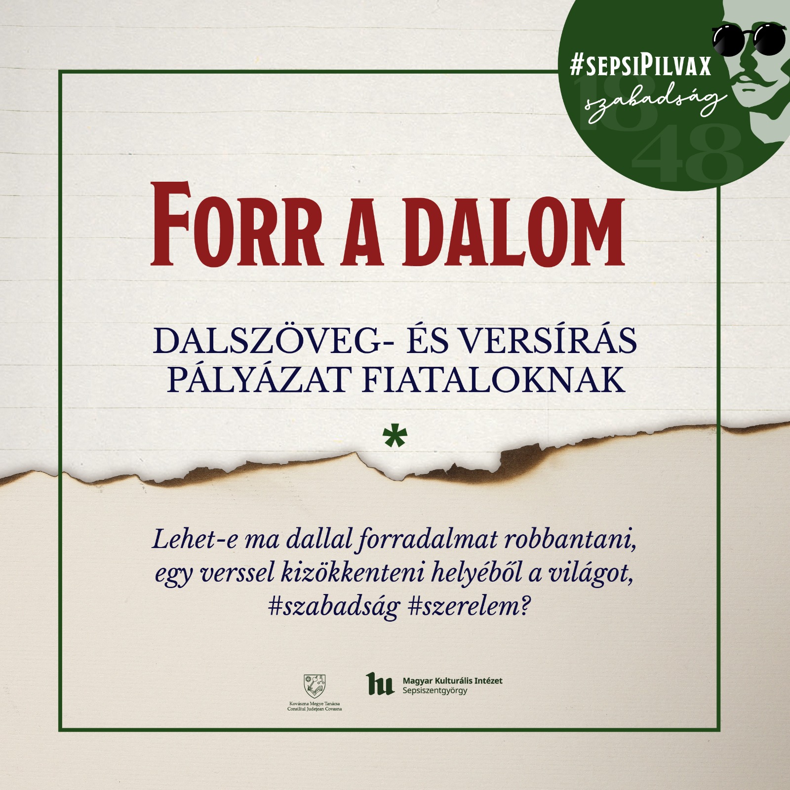 Forr a dalom! – vers- és dalszövegíró pályázat fiataloknak