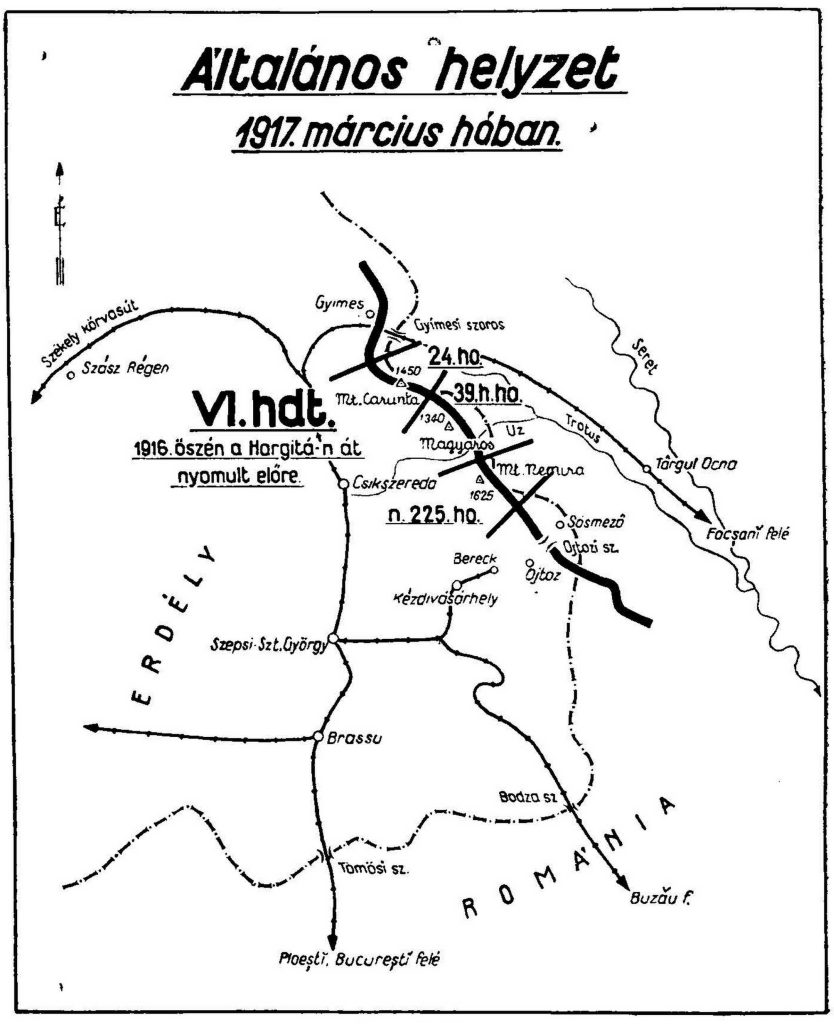 Az általános helyzet 1917 márciusában. Fotó: Magyar Katonai Szemle, 1940/2.