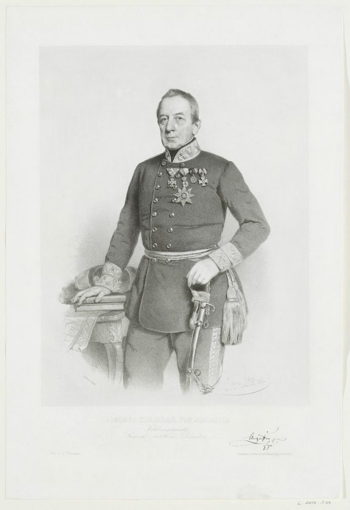 Augustin Vince altábornagy 1850-ben, Eduard Kaiser litográfiáján. Fotó: Szépművészeti Múzeum, Budapest