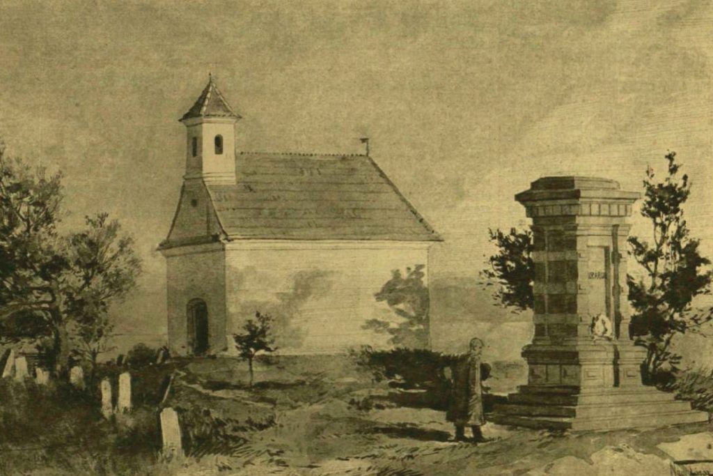 Az eresztevényi síremlék. Nagy Lázár rajza a Vasárnapi Újság 1893. március 12-i számában. Fotó: Vasárnapi Újság